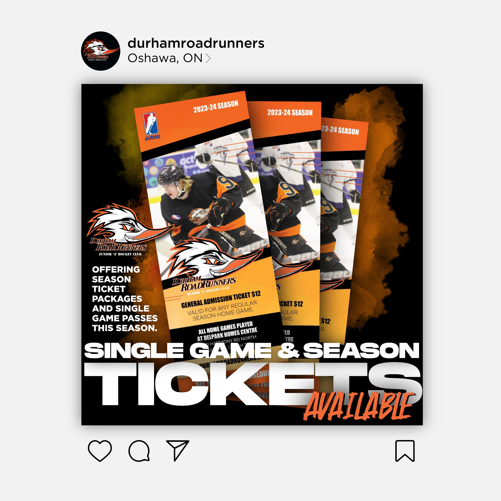 Durham Roadrunners ticket package promotion