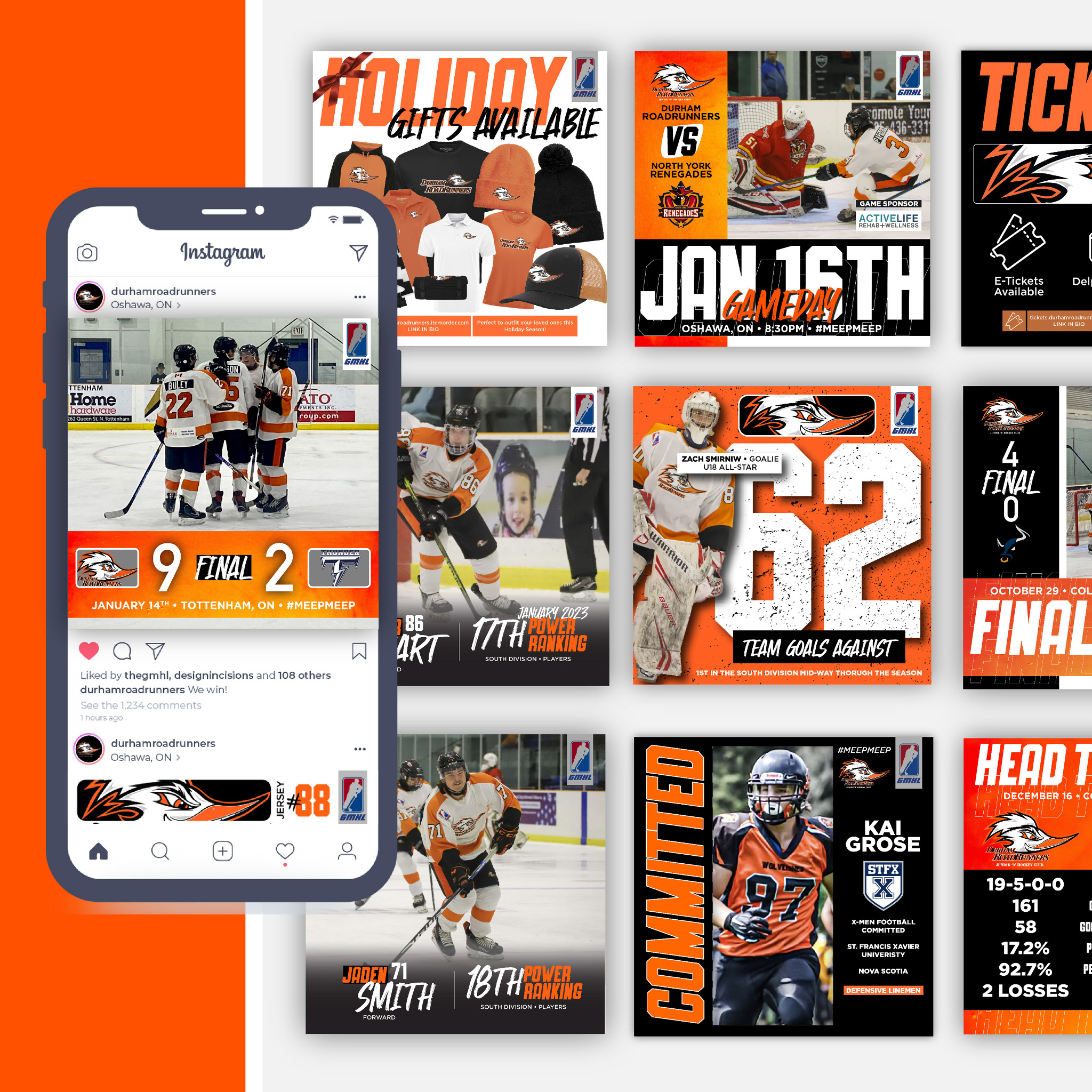 Durham Roadrunners social media creative