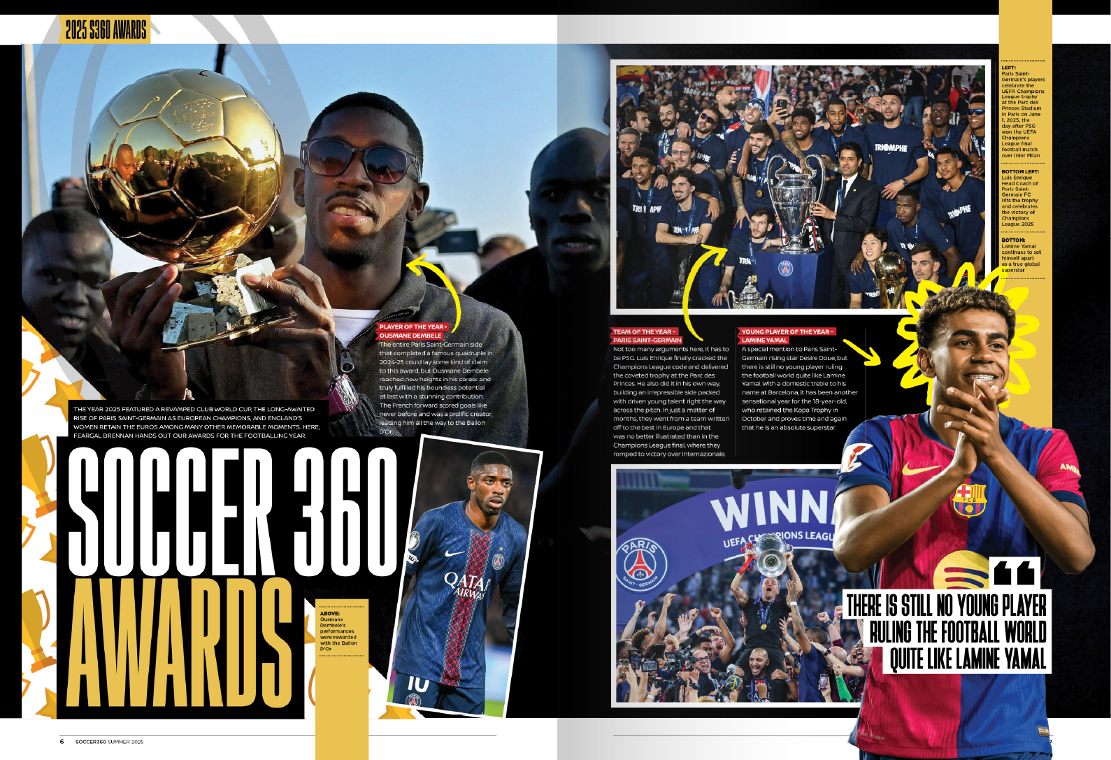 Soccer 360 Awards editorial spread